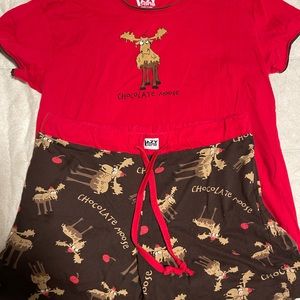 Lazy One Chocolate Moose tee & boxer set
